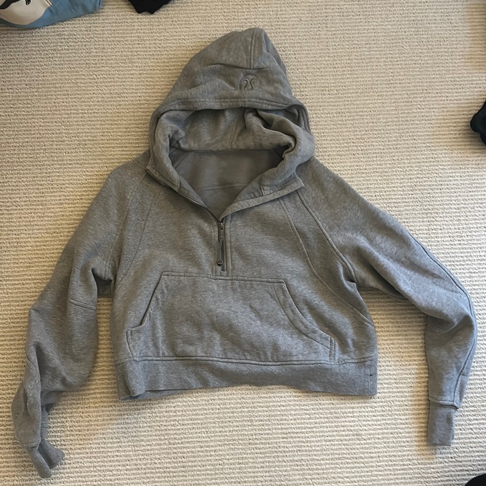 Grey Scuba Hoodie Half Zip